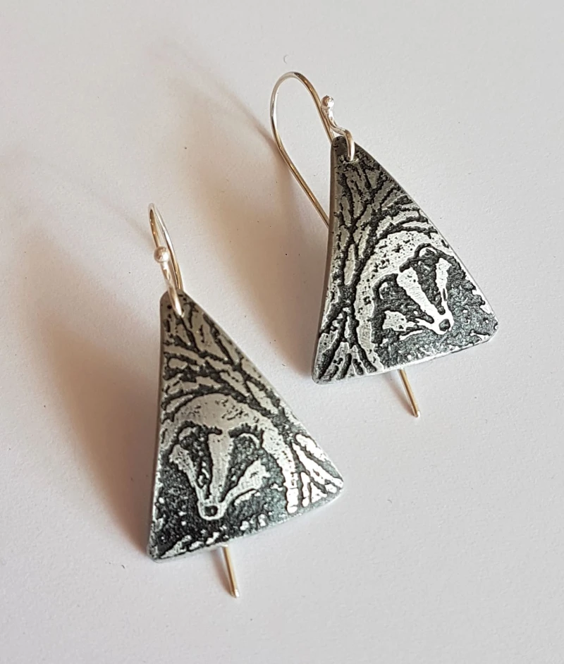 Out of Line Triangle Earrings