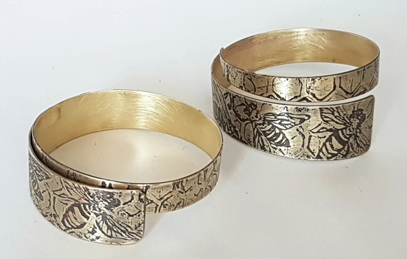 Out Of Line Overlap Cuffs in Brass