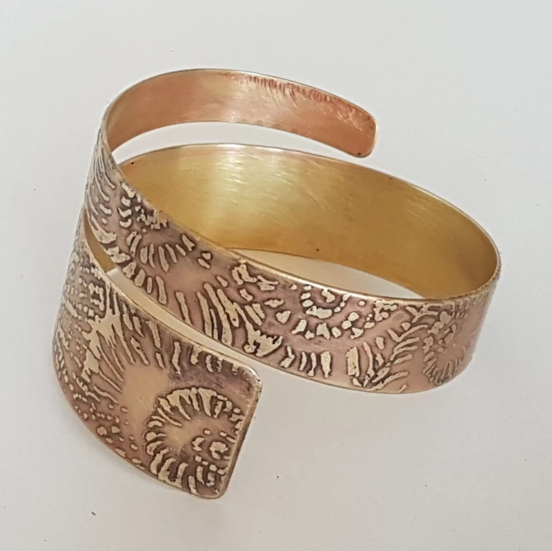 Out of Line Overlap Cuffs in Brass