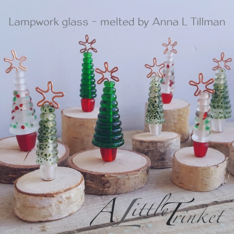 Handmade Glass Christmas Trees
