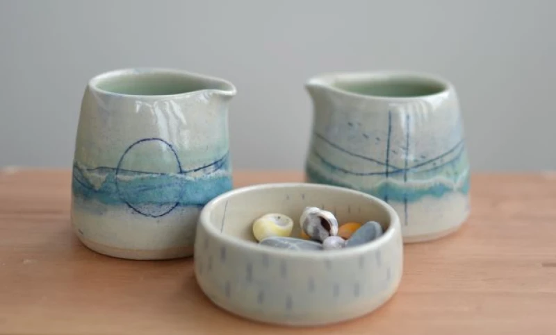 Ceramic handmade small bowl and jugs
