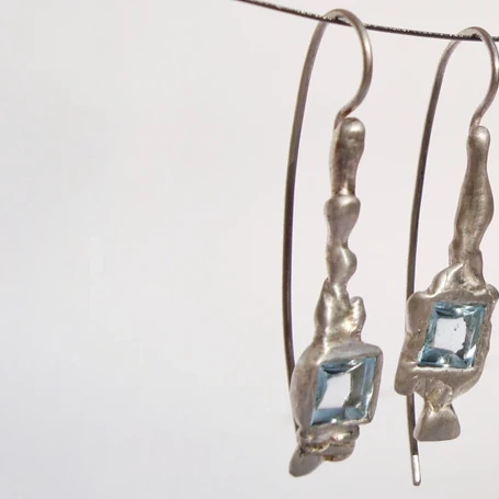 topaz embrace hook drop earrings in recycled silve