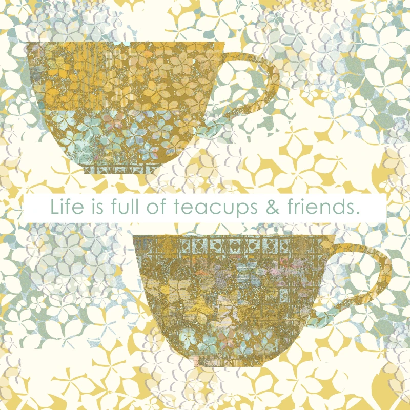 Teacups and Friends Greetings Card