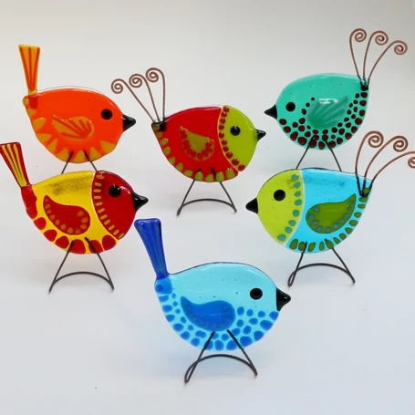Colourful Glass Birds