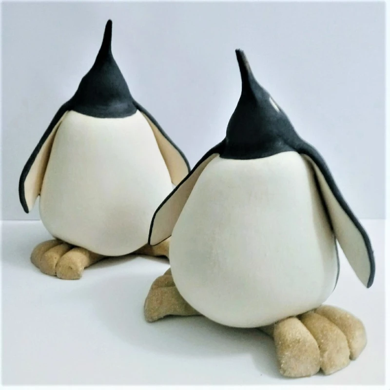 medium and large ceramic penguin